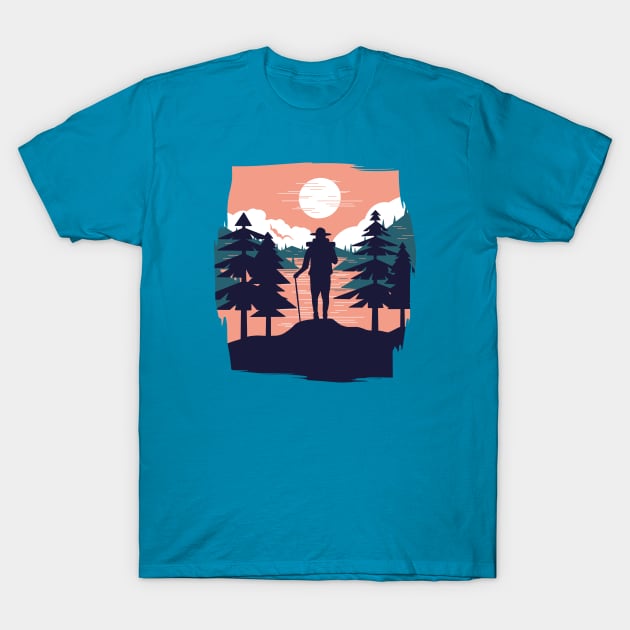 Hiking Landscape T-Shirt by Safdesignx